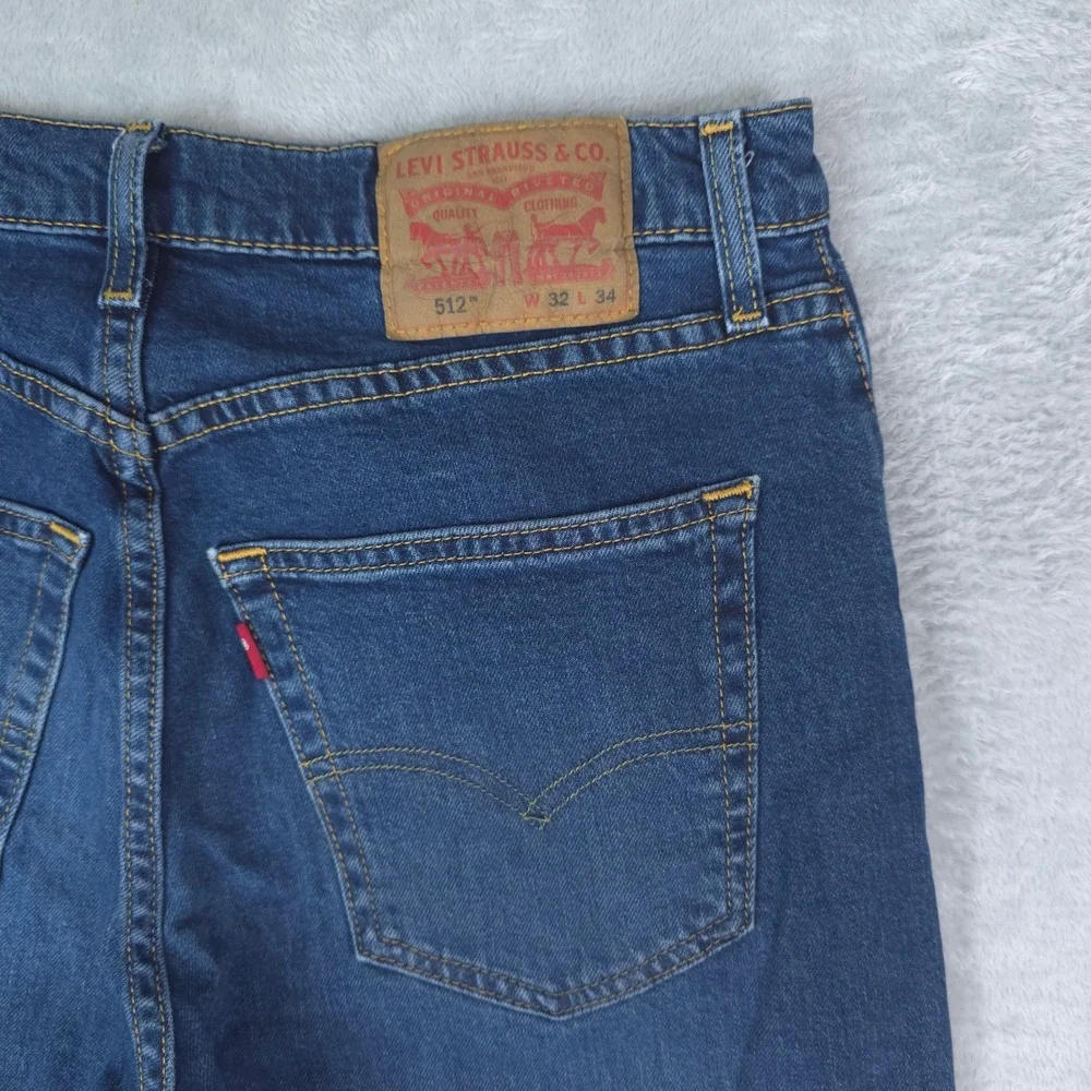 Levis 512 Slim Taper Jeans Mens 32x34 Blue Stretch Denim